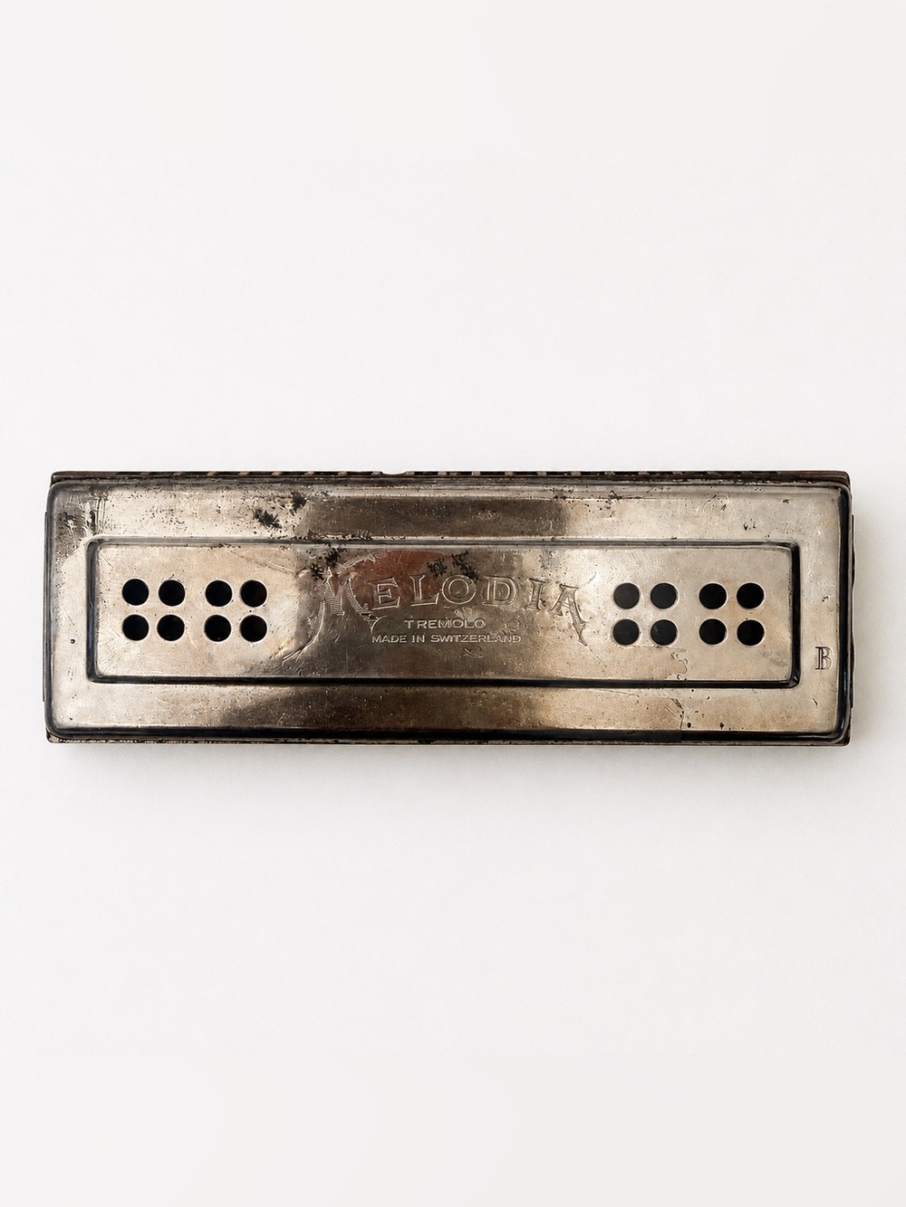 Vintage Hohner Melodia A64 Harmonica Key of B Made in Switzerland Wooden Comb